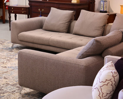 Roche Bobois 3-Piece Sectional in Silvery Taupe on Chrome Legs