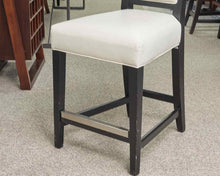 RH Counter Stool in Salt Leather with Black Framed Back and Legs