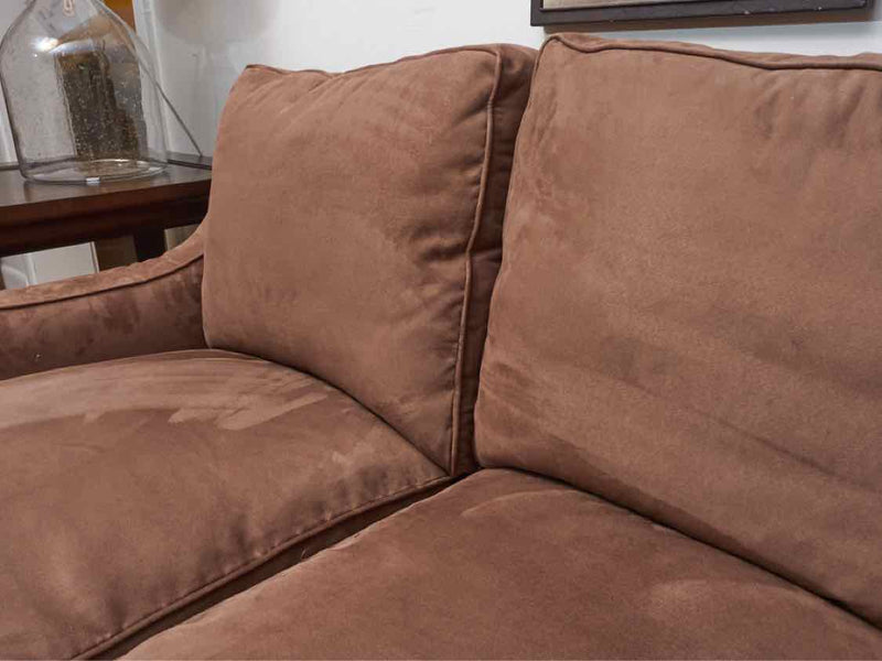 Beacon Hill Microfiber 'Mocha Brown' White Goose Down 2 Cushion Loveseat