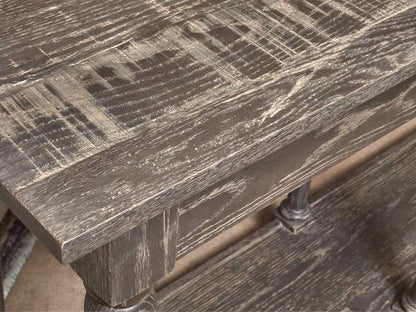 Ethan Allen 'Colbert' Console Turned Legs In Weathered Driftwood Finish