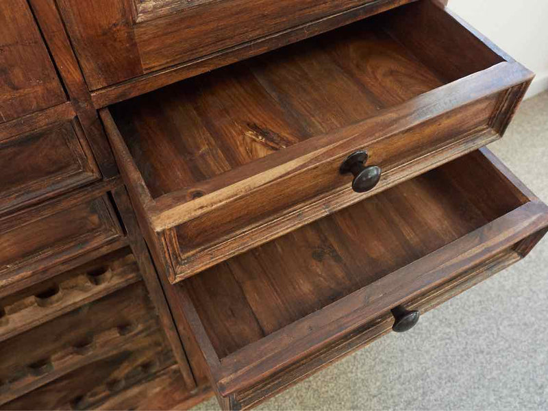 Rustic Bar Cabinet W/ Wine Storage