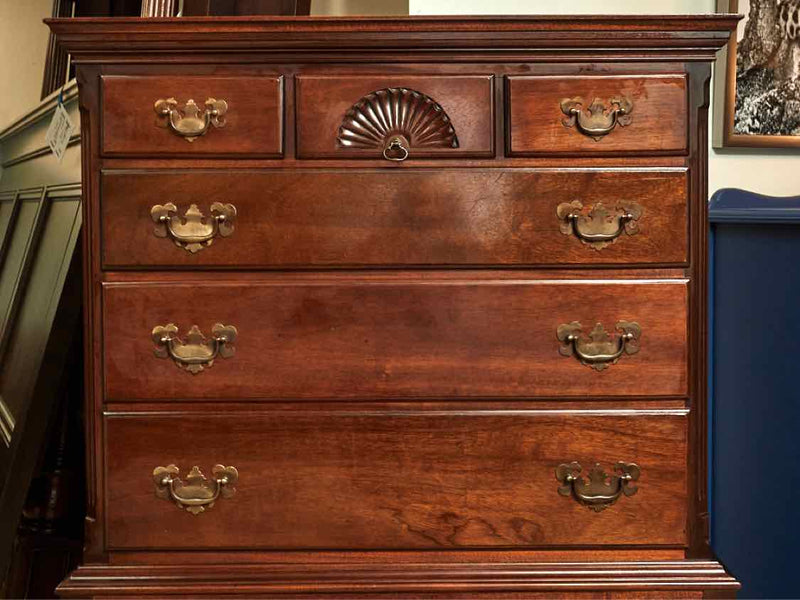 Kling Mahogany 6 Over 3 With Carved Fan Accent  Chest