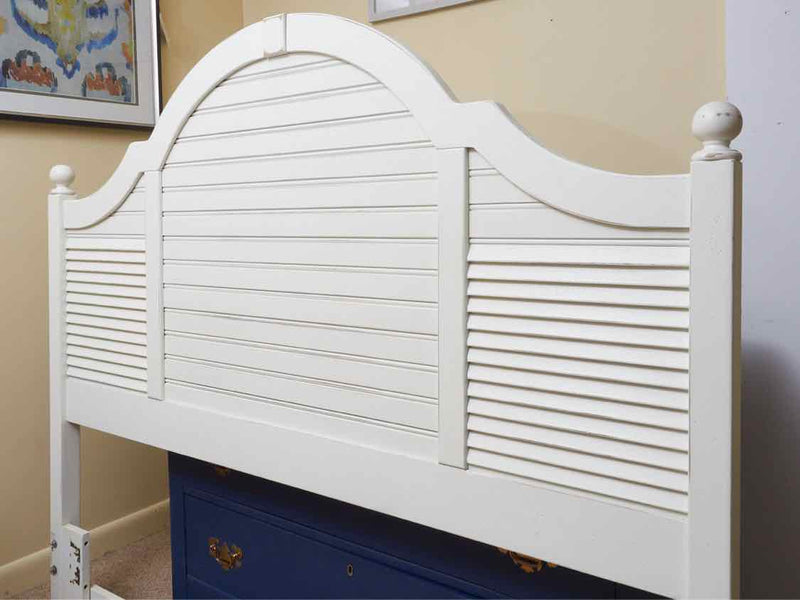 White Distressed Queen Shutter  Headboard