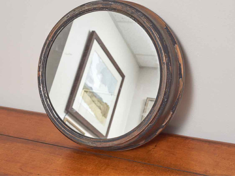 Industrial Round Metal Framed Mirror