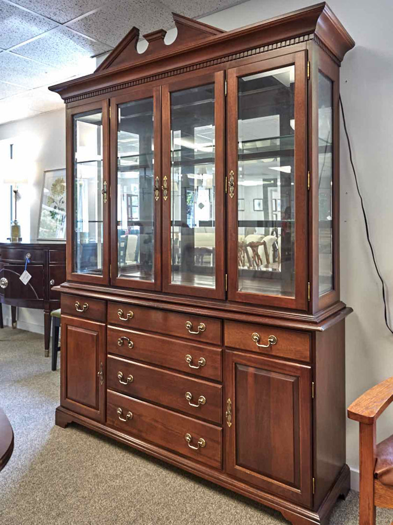 Crescent Furniture Mahogany Two Piece China Cabinet