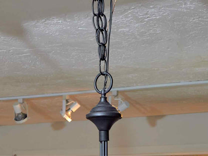 Country Tradition 5 Arm Black Metal Chandelier