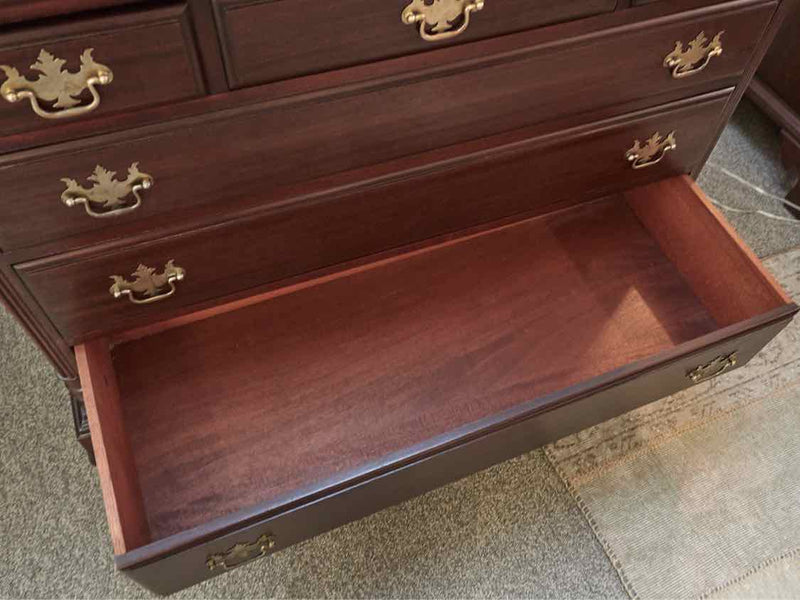 Mahogany 3 Over3 Drawer Dresser with Brass Chippendale Hardware