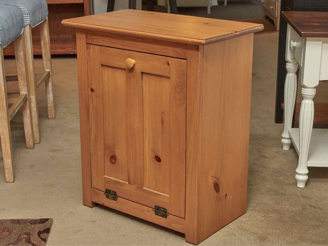 Pine Trash Bin with Pull Down Door