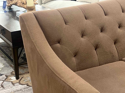 Macy's Brown Tufted Loveseat