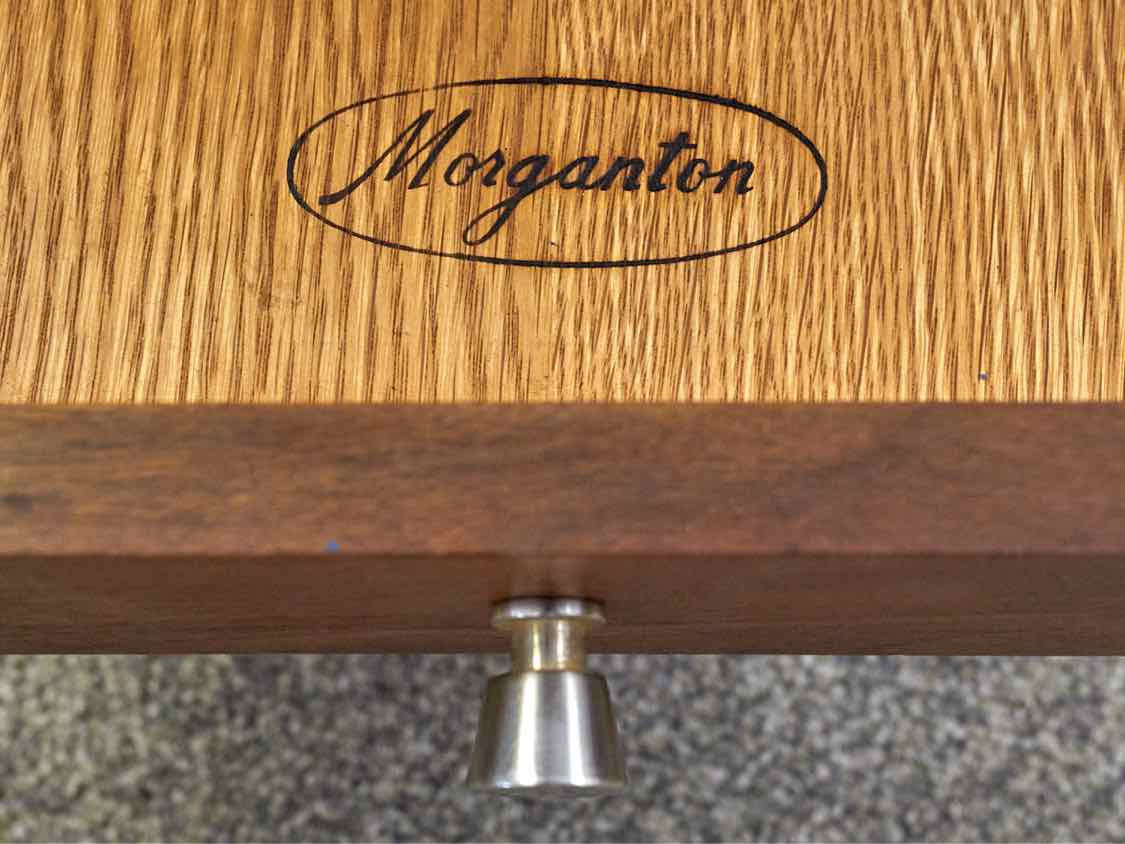 Morganton Walnut Mid Century Modern Side Table with 1 drawer