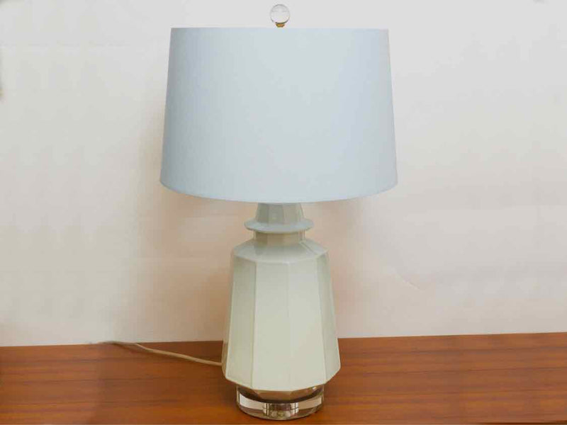 Claud Blue Table Lamp with Pale Blue Drum Shade