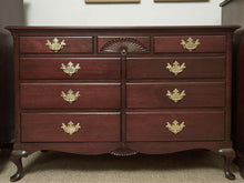 Drexel  Solid Mahogany 9 Drawer Dresser with Carved Fan Drawer