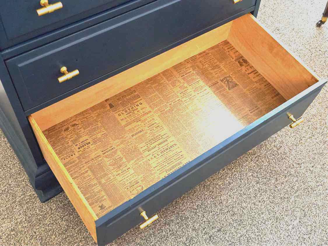 Stanley Solid Rock Maple Five Drawer Chest Finished in Oceanside Blue