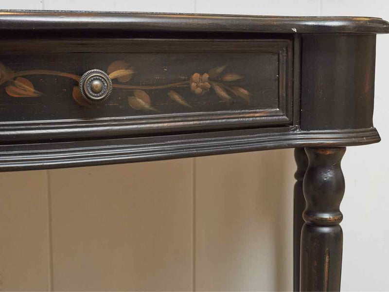 Black Distressed Finish Stencil Accents 1 Drawer Entrance Console