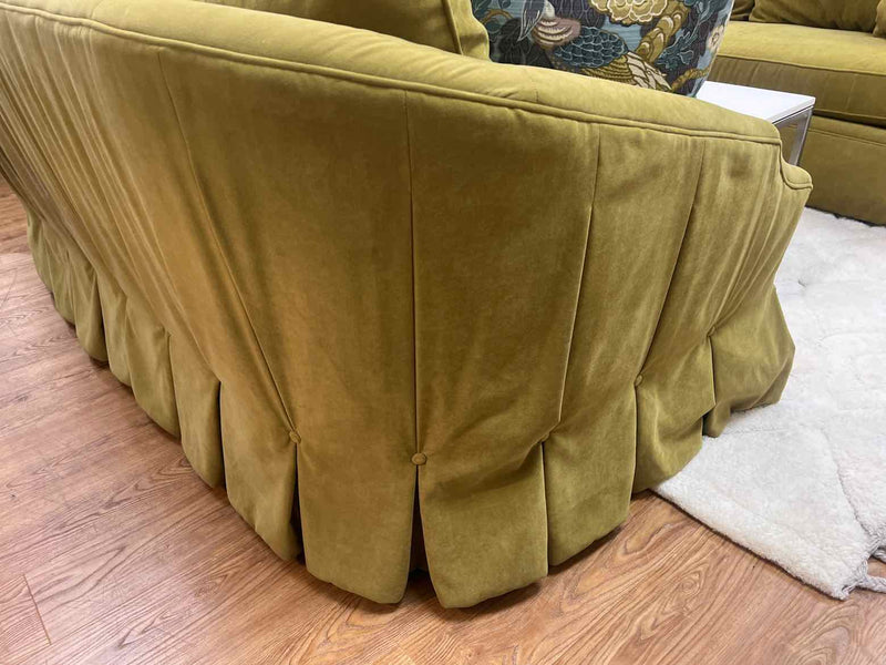 Basset Sofa in Moss Green Microsuede