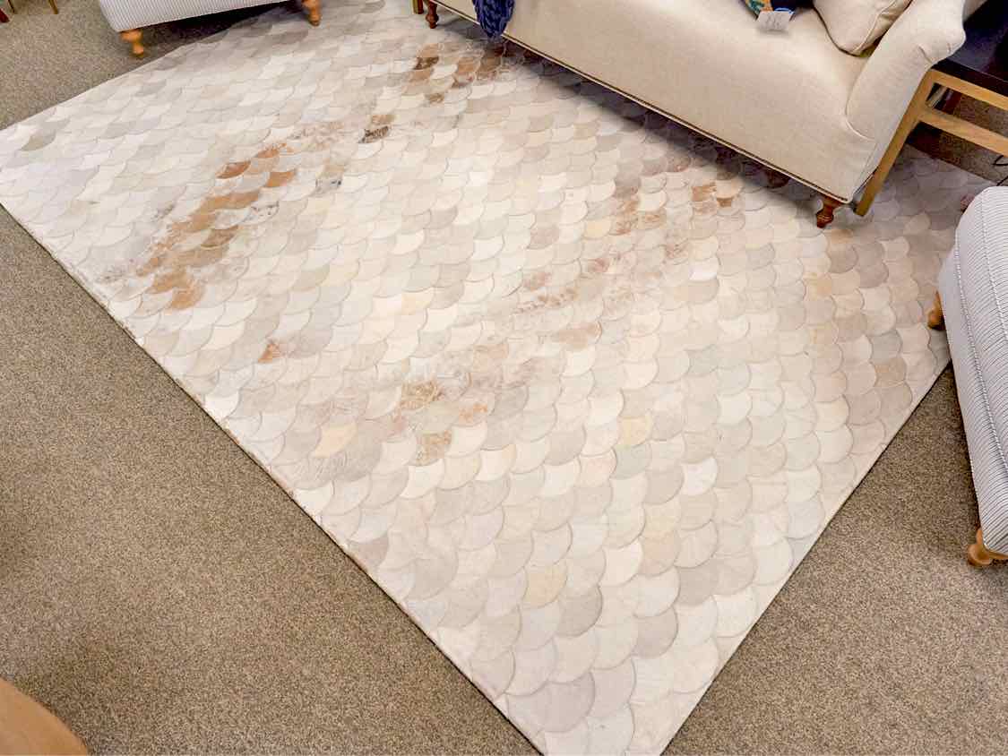 Serena & Lily White Scalloped Hide Area Rug