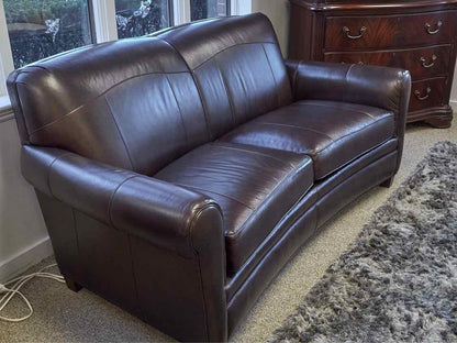 Smith Brothers & Berne Espresso  Brown Analine Leather 2  Cushion Sofa