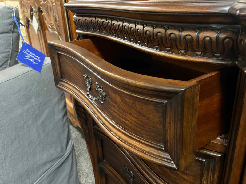 Inlaid Walnut Dresser & Mirror