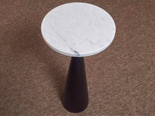 Onyx Round White Marble Top Drink Accent Table