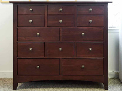 Kincaid Gathering House 10-Drawer Chest in Dark Cherry Finish with Brass Pulls