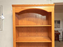 Golden Oak 5 Shelf 2 Raised Panel Doors Bookcase Cabinet