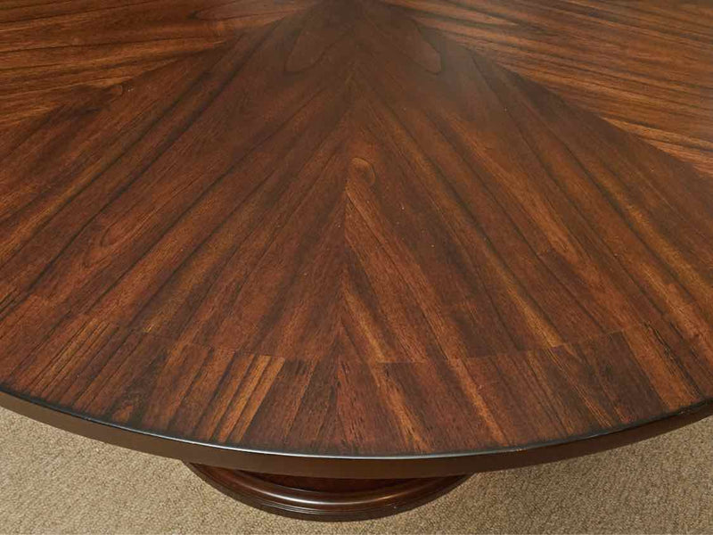 Walnut In Dark Stain Round Contemporary Dining Table