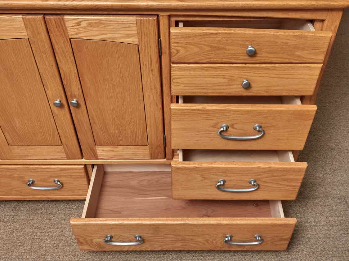 Blackhawk Oak Triple Dresser with 8 Drawers & 1 Door with Cedar Lined Interior