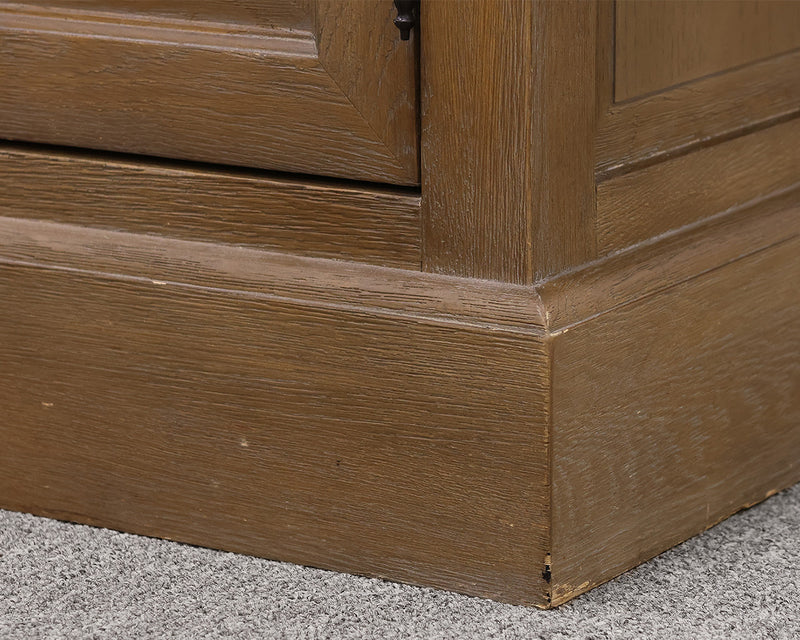 French 4 Door Sideboard w/ Adjustable Shelves In Gray Oak