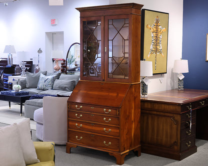 Southhampton Secretary Desk with Glass Hutch in Yewood