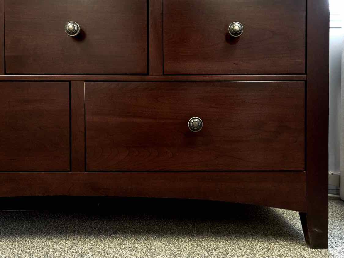 Kincaid Gathering House 10-Drawer Chest in Dark Cherry Finish with Brass Pulls