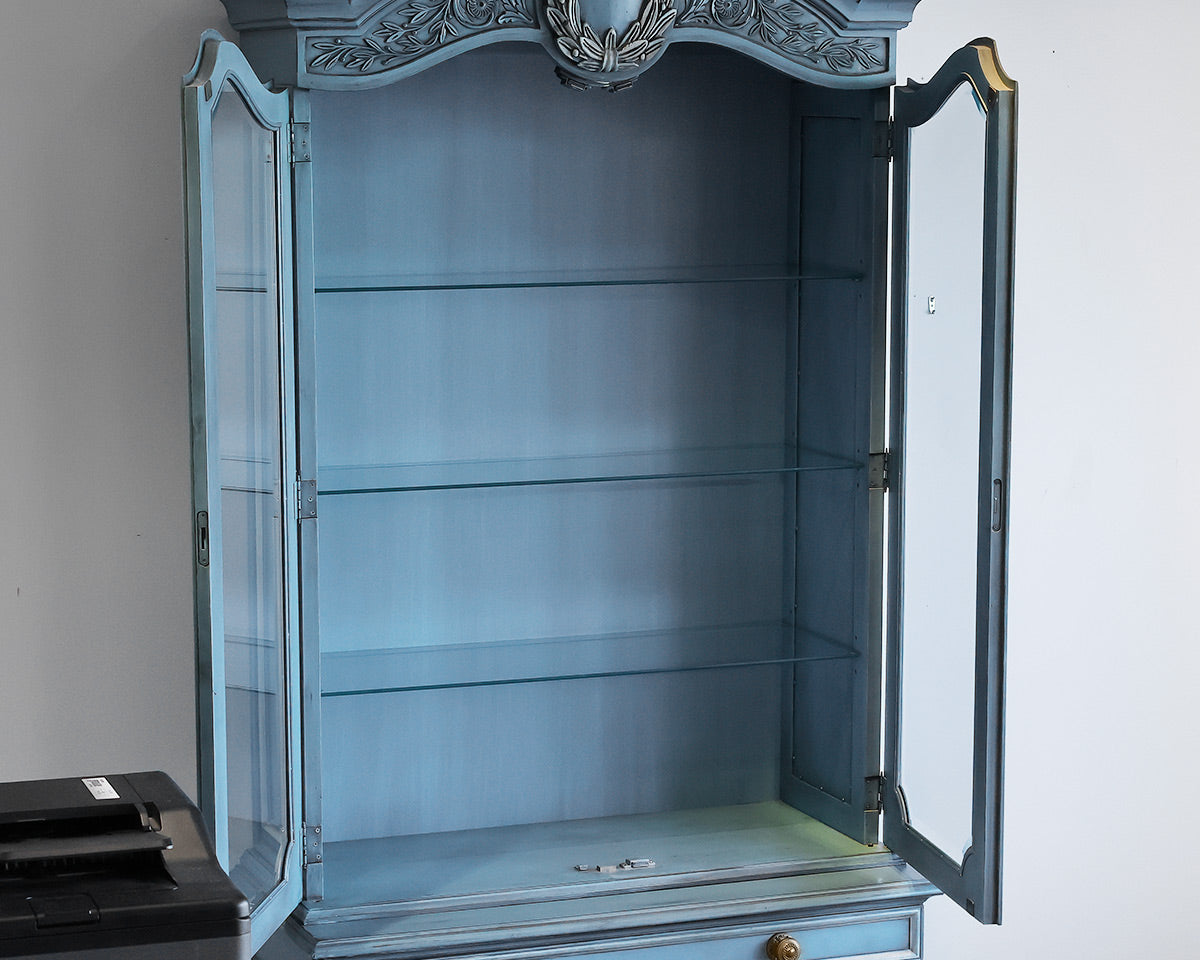 Karges Display Cabinet in Robins Egg Blue & Cream