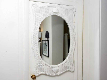 White Wicked Shell Accent Wall Mirror