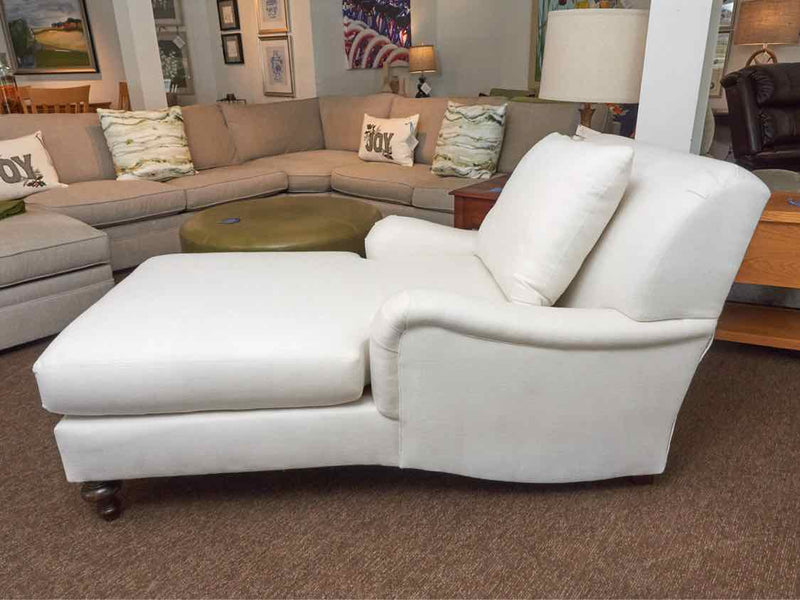 Pottery Barn Off White Upholstered Chaise Includes Toss Pillow