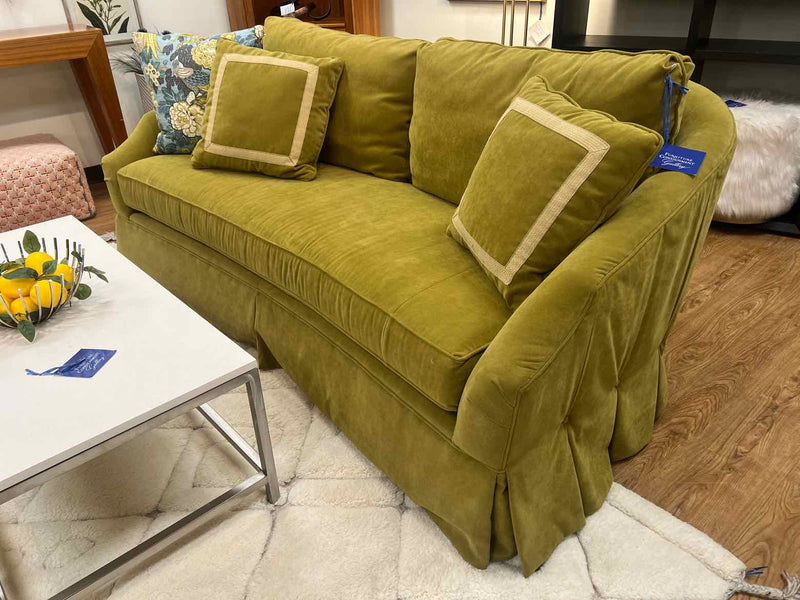 Basset Sofa in Moss Green Microsuede