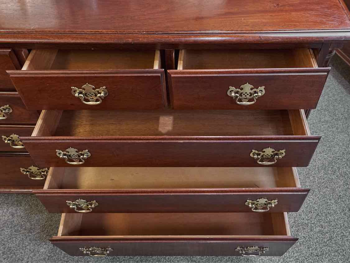 American Drew Mahogany Triple Dresser with 10 Drawers