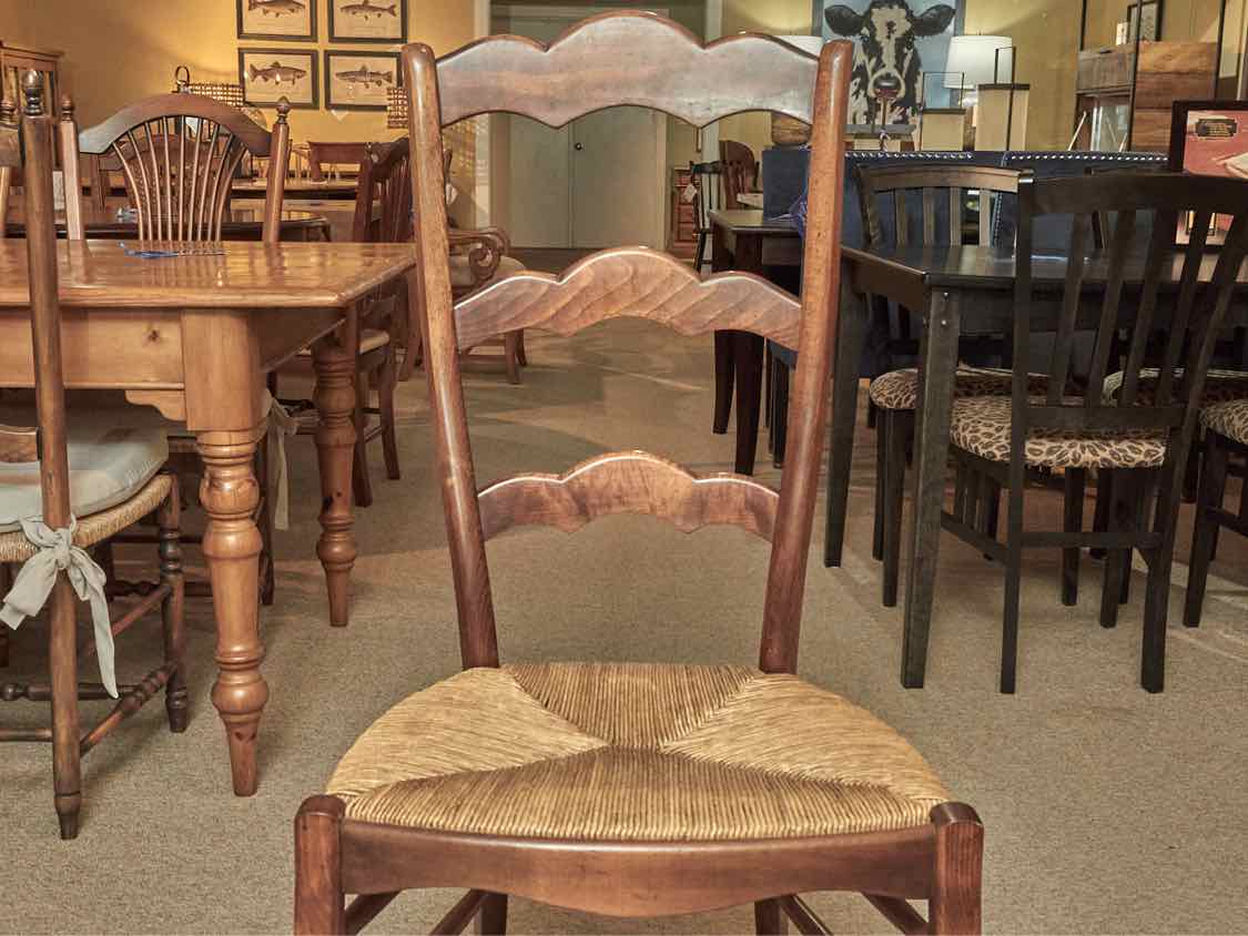 Set Of 2 Ash LadderBack Rush Seat Dining Chairs