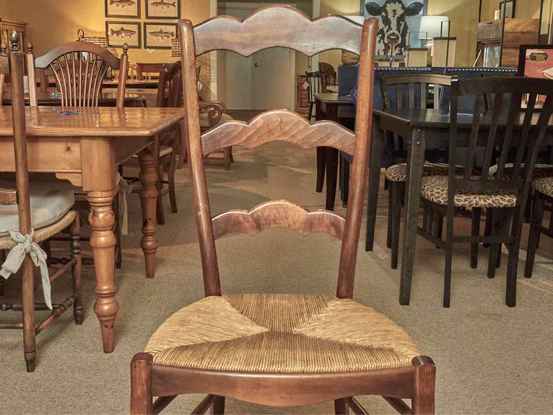 Set Of 6 Ash LadderBack Rush Seat Dining Chairs