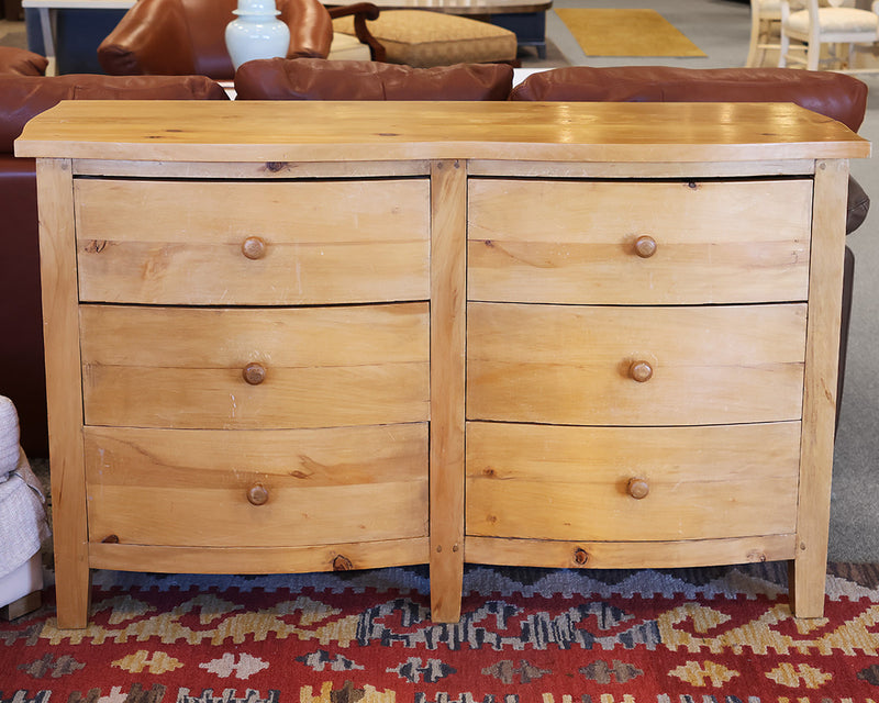 Double Dresser with 6 Drawers in Scrubbed Pine