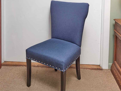 S.O.L.E. Design Navy Fabric Chrome Nailhead Trim  Chair