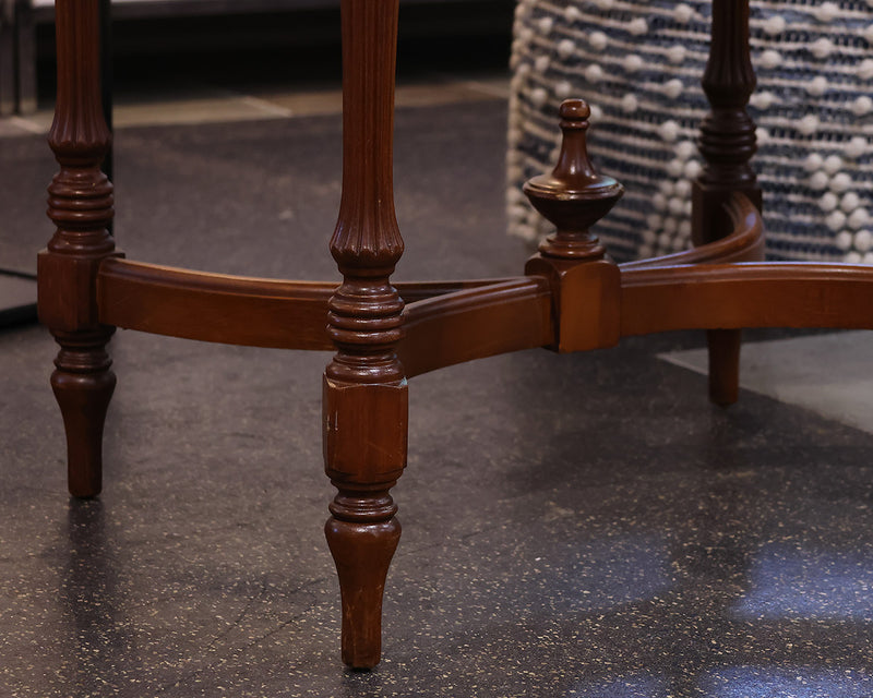 Antique Oval Walnut Accent Table w/ details