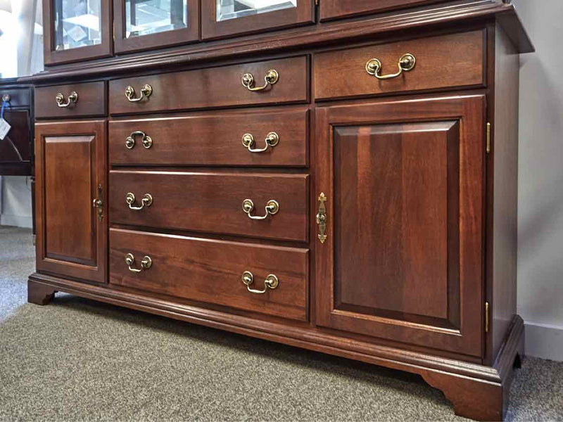 Crescent Furniture Mahogany Two Piece China Cabinet