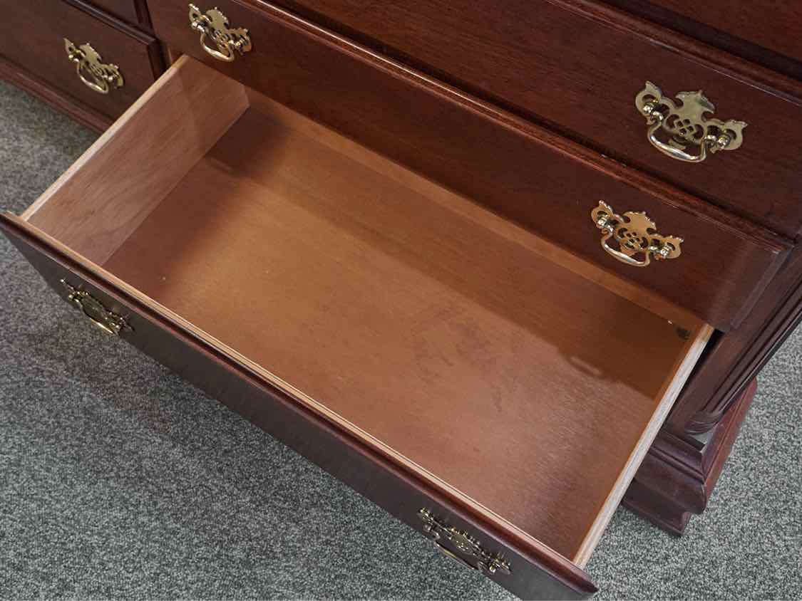 American Drew Mahogany Triple Dresser with 10 Drawers