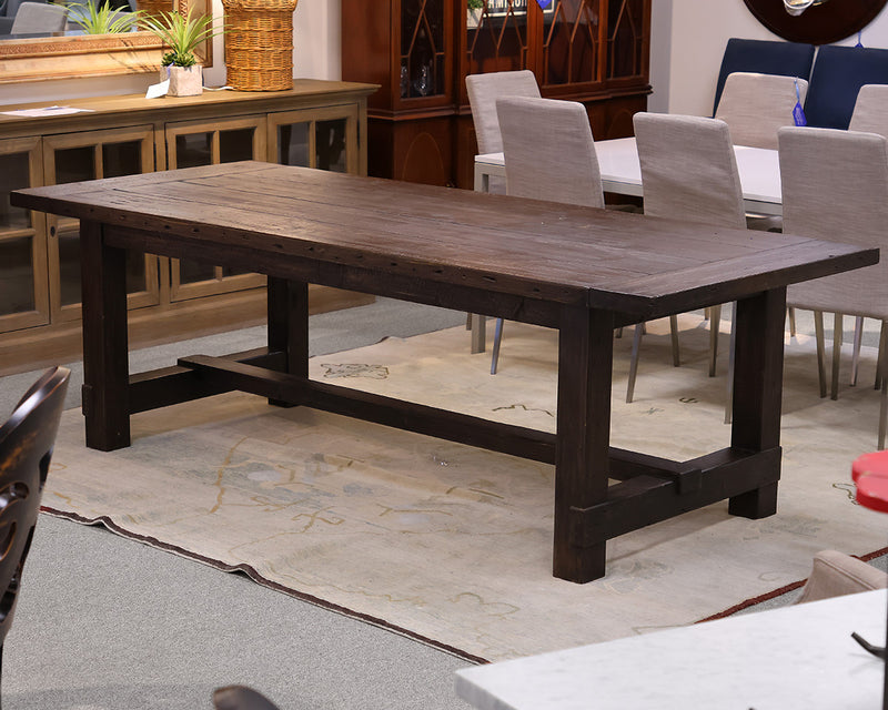 RH Farmhouse Reclaimed Wood Expanding Dining Table in Dark Finish