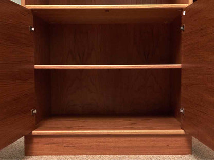 Teak 6 Shelf 2 Door Bookcase