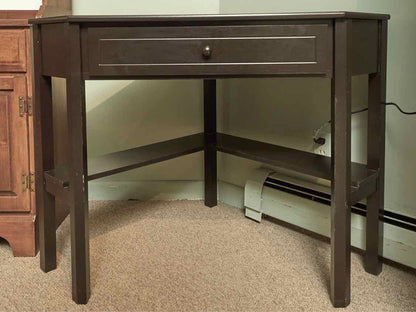 Espresso Finish 1 Drawer Corner Desk Includes Chair