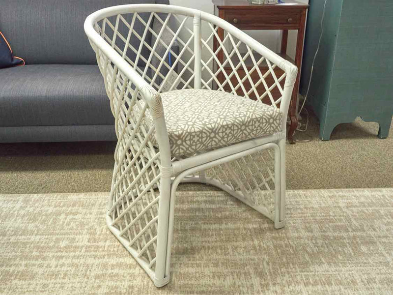 Pair of White Bamboo Accents Chairs