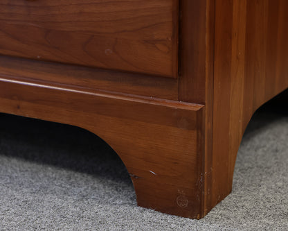 Double Dresser with 10 Drawers in Cherry with Wood Pulls