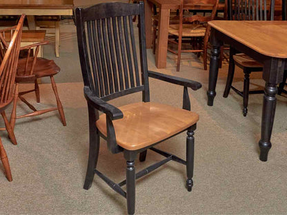 Made In Canada Maple Top Black Finish Turned Legs 1 Leaf 6 Chair Dining Set