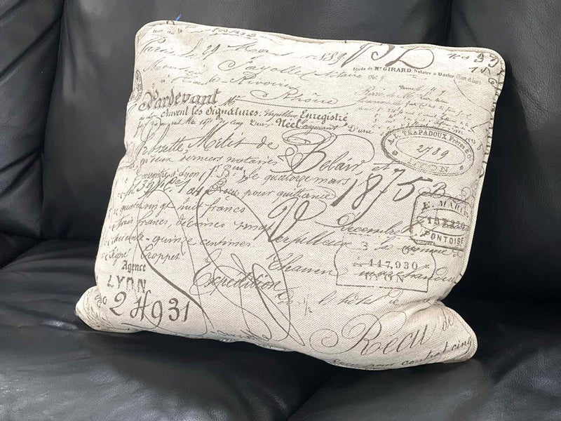 Taupe Parisian Postcard Accent Pillow