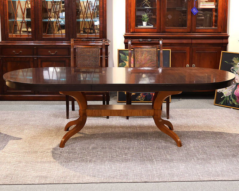 Mercer Espresso Finish  Dining Table with Light Walnut Base & Leaf